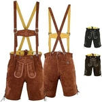 German Wear Trachtenlederhose GW720 Braun/Dunkelbraun/Lila/Khaki