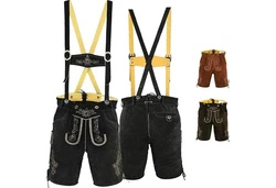 German Wear Trachtenlederhose GW720 Dunkelgrün/Khaki/Schwarz/Beige/Lila