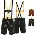 German Wear Trachtenlederhose GW720 Dunkelgrün/Khaki/Schwarz/Beige/Lila