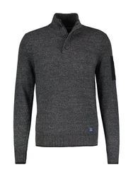 LERROS Strickpullover Troyer Dunkelgrau/Grau/Dunkelblau