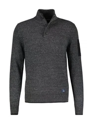 LERROS Strickpullover Troyer Dunkelgrau/Grau/Dunkelblau