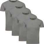 Jack & Jones T-Shirt Basic (Sparset, 4er-Pack) Grau/Hellgrau/Dunkelgrau/Dunkelgrün