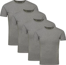 Jack & Jones T-Shirt Basic (Sparset, 4er-Pack) Grau/Hellgrau/Dunkelgrau/Dunkelgrün