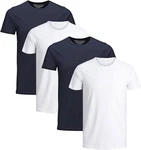 Jack & Jones T-Shirt Basic (Sparset, 4er-Pack) Dunkelblau/Weiß/Blau