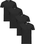 Jack & Jones T-Shirt Basic (Sparset, 4er-Pack) Schwarz/Grau/Dunkelgrau