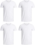 Jack & Jones T-Shirt Basic (Sparset, 4er-Pack) Weiß/Creme