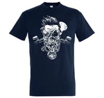 Youth Designz T-Shirt Biker Skull Zombie Herren Shirt Dunkelblau/Blau