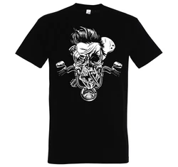 Youth Designz T-Shirt Biker Skull Zombie Herren Shirt Schwarz/Grün