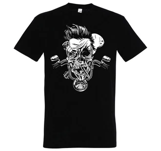 Youth Designz T-Shirt Biker Skull Zombie Herren Shirt Schwarz/Grün