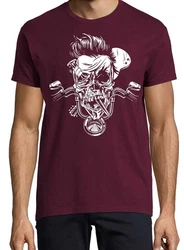 Youth Designz T-Shirt Biker Skull Zombie Herren Shirt Dunkelrot/Bordeaux/Lila