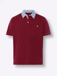 Sieh an! T-Shirt Kurzarm Poloshirt Dunkelrot/Rot/Bordeaux