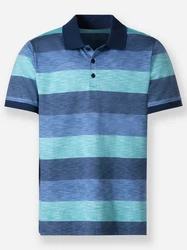 Witt T-Shirt Kurzarm-Poloshirt CATAMARAN blau/trkis/gestreift