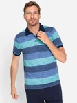 Witt T-Shirt Kurzarm-Poloshirt CATAMARAN blau/trkis/gestreift