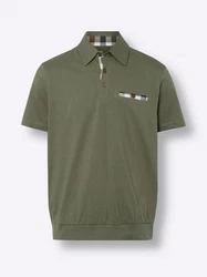 Sieh an! T-Shirt Kurzarm-Poloshirt Dunkelgrün/Grün/Khaki