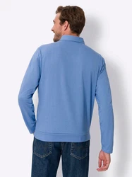 Sieh an! T-Shirt Langarm-Poloshirt Hellblau/Blau/Pastell