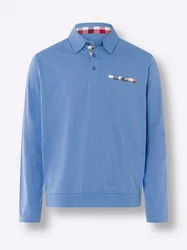 Sieh an! T-Shirt Langarm-Poloshirt Hellblau/Blau/Pastell