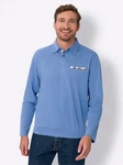 Sieh an! T-Shirt Langarm-Poloshirt Hellblau/Blau/Pastell