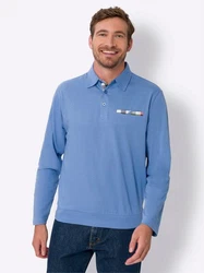 Sieh an! T-Shirt Langarm-Poloshirt Hellblau/Blau/Pastell