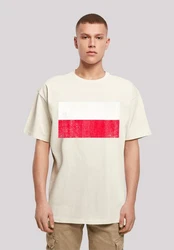 F4NT4STIC T-Shirt Poland Polen Flagge Print Beige/Khaki/Weiß