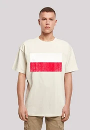 T-Shirt Poland Polen Flagge distressed Print