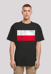 F4NT4STIC T-Shirt Poland Polen Flagge Print Schwarz/Rot/Weiß