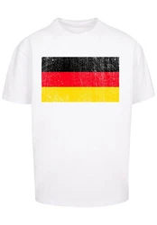 F4NT4STIC T-Shirt Germany Deutschland Flagge Print Creme/Weiß/Grau