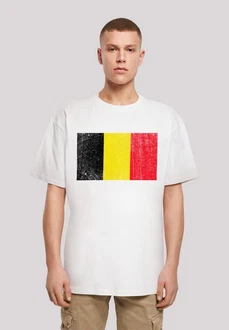 F4NT4STIC T-Shirt Belgium Belgien Flagge Weiß/Creme/Mischfarben F4NT4STIC T-Shirt Belgium Belgien Flagge Weiß/Creme/Mischfarben