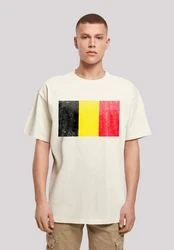 F4NT4STIC T-Shirt Belgium Belgien Flagge Beige/Weiß/Creme/Mischfarben