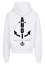 F4NT4STIC Kapuzenpullover Hoodie Ahoi Anker Knut & Jan Hamburg Weiß/Grau/Dunkelblau