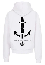 F4NT4STIC Kapuzenpullover Hoodie Ahoi Anker Knut & Jan Hamburg Weiß/Grau/Dunkelblau