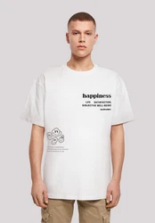 F4NT4STIC T-Shirt happiness OVERSIZE TEE Weiß/Beige/Türkis/Gelb/Lila/Braun