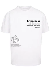 F4NT4STIC T-Shirt happiness OVERSIZE TEE Weiß/Beige/Türkis/Gelb/Lila/Braun