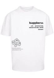 F4NT4STIC T-Shirt happiness OVERSIZE TEE Weiß/Beige/Türkis/Gelb/Lila/Braun