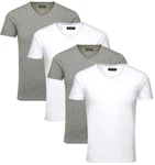 Jack & Jones T-Shirt V-Neck (Spar Set, 4er-Pack) Grau/Dunkelgrün/Hellgrau/Khaki