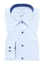 Eterna Langarmhemd Slim Fit Businesshemd Blau/Hellblau/Dunkelblau/Weiß