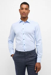 Eterna Langarmhemd Slim Fit Businesshemd Blau/Hellblau/Dunkelblau/Weiß