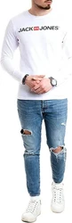 Jack & Jones Langarmshirt mit Printaufdruck Weiß