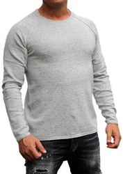 Jack & Jones Strickpullover mit Rundhalsausschnitt Grau/Hellgrau