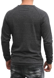 Jack & Jones Strickpullover mit Rundhalsausschnitt Dunkelgrau/Grau