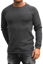 Jack & Jones Strickpullover mit Rundhalsausschnitt Dunkelgrau/Grau