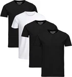 Jack & Jones T-Shirt Basic (Sparset, 4er-Pack) Schwarz/Weiß