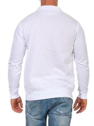EloModa Poloshirt Herren Polo Shirt Langarm Creme/Weiß/Dunkelblau