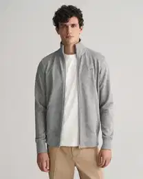 Sweatjacke REG SHIELD FULL ZIP SWEAT mit Logostickerei auf der Brust