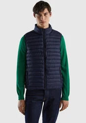 United Colors of Benetton Steppweste mit Zipper-Taschen Dunkelblau/Hellblau