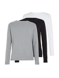 Tommy Hilfiger Underwear T-Shirt 3P LS Tee Grau/Dunkelgrau/Hellgrau/Weiß