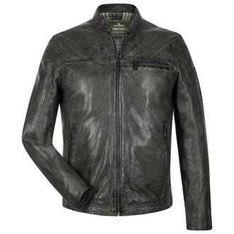 Milestone Herrenjacke aus Lammnappa Leder Dunkelgrün/Grau/Khaki