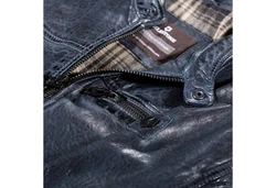 Milestone Herrenjacke aus Lammnappa Leder Blau/Dunkelblau
