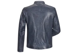 Milestone Herrenjacke aus Lammnappa Leder Blau/Dunkelblau