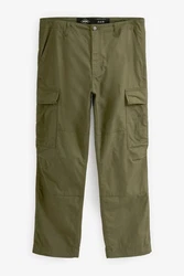 Next Cargohose Relaxed Fit Ripstop-Cargohose Khaki/Dunkelgrün
