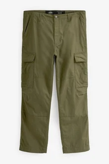 Next Cargohose Relaxed Fit Ripstop-Cargohose Khaki/Dunkelgrün